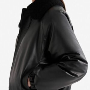 Roots Black Leather Bubble Jacket 3