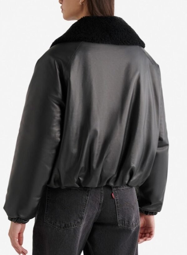 Roots Black Leather Bubble Jacket 4
