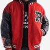 Roots Hockey Wool Leather Cardinal Red Varsity Jacket 1