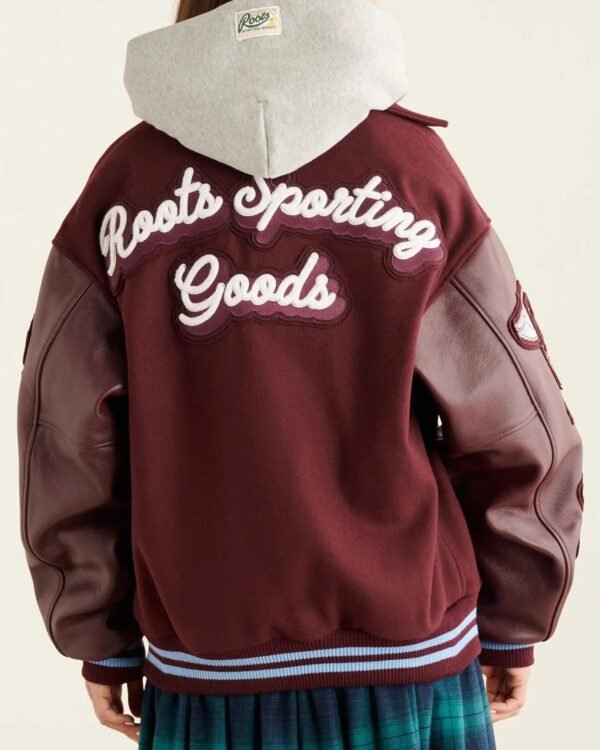 Roots Sporting Goods Wool Leather Maroon Varsity Jacket 2