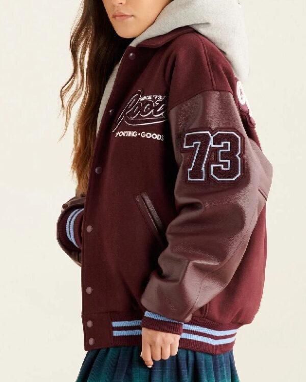 Roots Sporting Goods Wool Leather Maroon Varsity Jacket 3