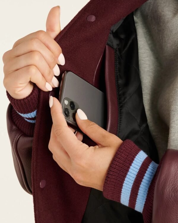 Roots Sporting Goods Wool Leather Maroon Varsity Jacket 6
