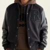 Roots Vintage 2.0 Wool Leather Black Varsity Jacket 1