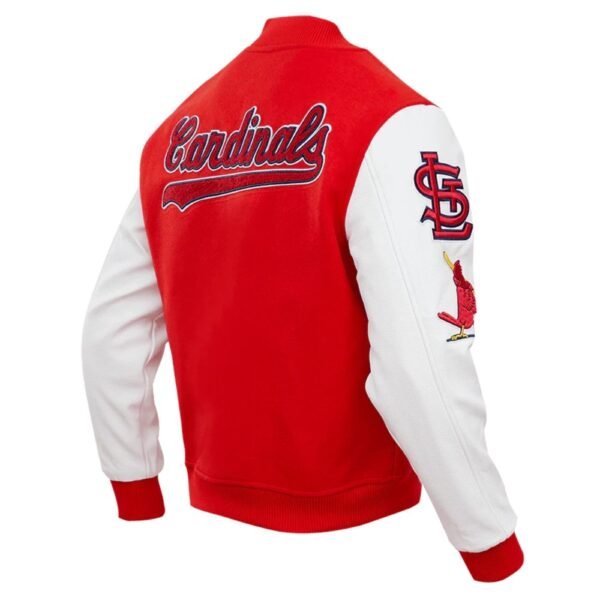 St. Louis Cardinals Pro Standard Classic Red White Wool Varsity Jacket 2