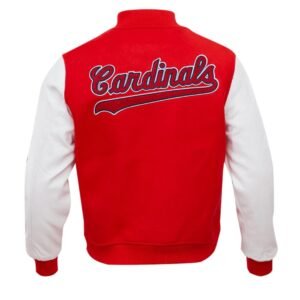 St. Louis Cardinals Pro Standard Classic Red White Wool Varsity Jacket 3