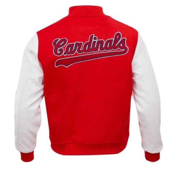 St. Louis Cardinals Pro Standard Classic Red White Wool Varsity Jacket 3