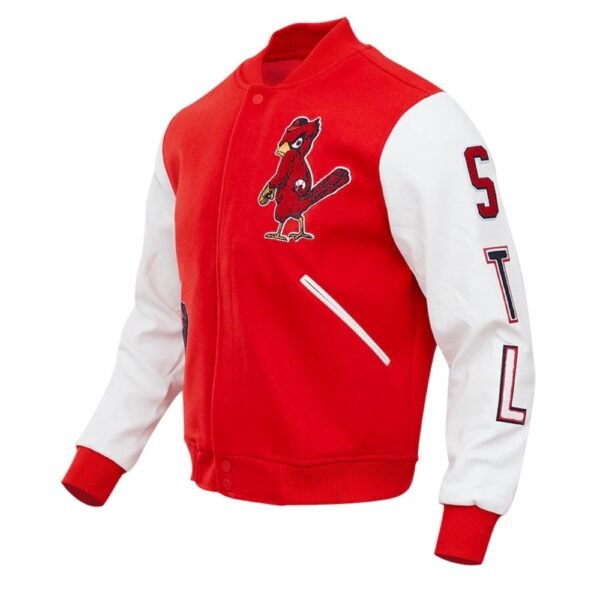 St. Louis Cardinals Pro Standard Classic Red White Wool Varsity Jacket 4