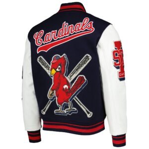St. Louis Cardinals Pro Standard Mash Up Logo Navy White Varsity Jacket 2