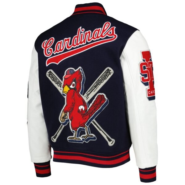 St. Louis Cardinals Pro Standard Mash Up Logo Navy White Varsity Jacket 2