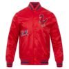 St. Louis Cardinals Pro Standard Old English Full Snap Red Satin Varsity Jacket 1