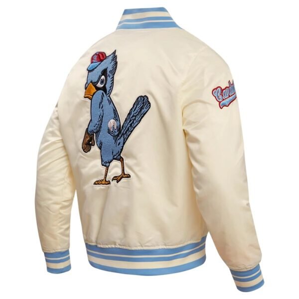St. Louis Cardinals Pro Standard Retro Classic Full Snap Cream Satin Varsity Jacket 2