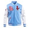 St. Louis Cardinals Pro Standard Retro Classic Sky Blue White Wool Varsity Jacket 1