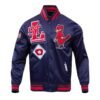 St. Louis Cardinals Pro Standard Retro Mashup Full Snap Navy Satin Varsity Jacket 1