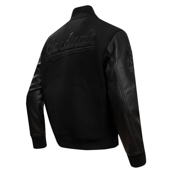 St. Louis Cardinals Pro Standard Triple Black Wool Varsity Jacket 1