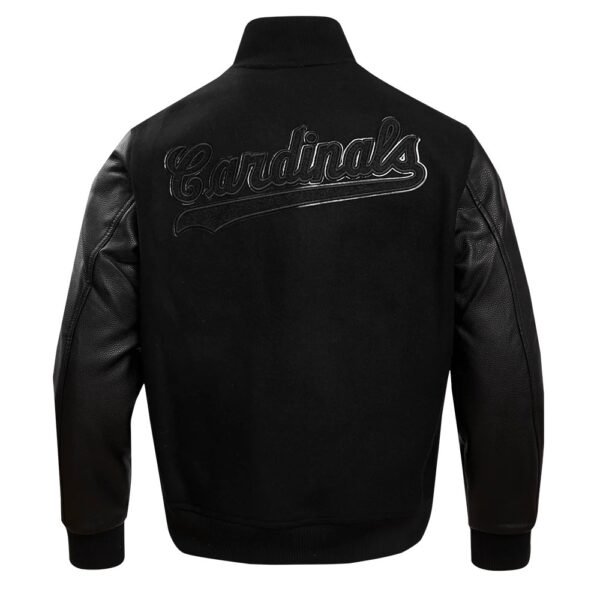 St. Louis Cardinals Pro Standard Triple Black Wool Varsity Jacket 2