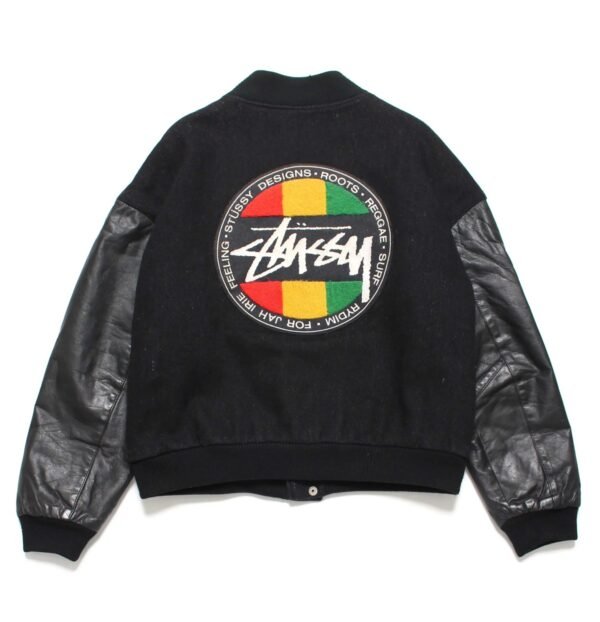 Stussy 1988 Vintage Homeboy Wool Leather Black Varsity Jacket 1