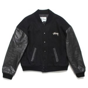 Stussy 1988 Vintage Homeboy Wool Leather Black Varsity Jacket 2