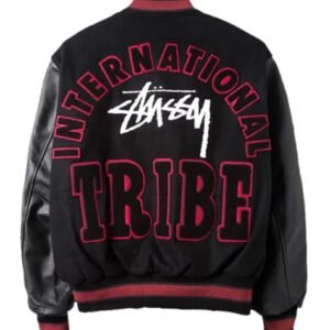 Stussy 35th IST Milano Chapter International Wool Leather Black Vintage Varsity Jacket 2
