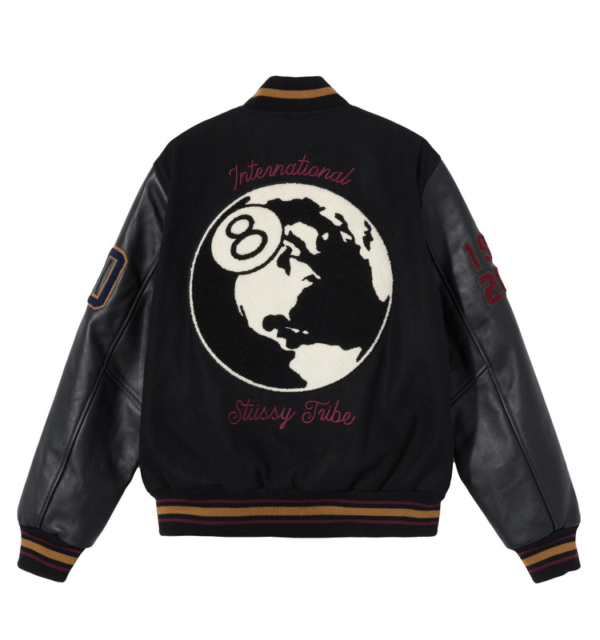 Stussy 8 Ball 40th Anniversary IST Black Varsity Jacket 1