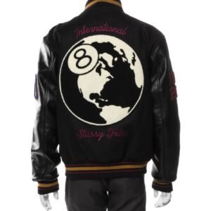 Stussy 8 Ball 40th Anniversary IST Black Varsity Jacket 2