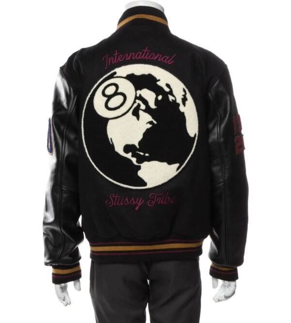 Stussy 8 Ball 40th Anniversary IST Black Varsity Jacket 2