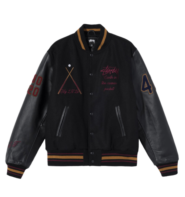 Stussy 8 Ball 40th Anniversary IST Black Varsity Jacket 3