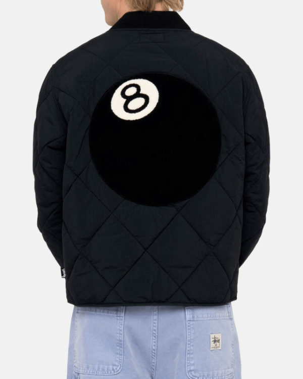 Stussy 8 Ball Quilted Liner Black Bomber Jacket 1