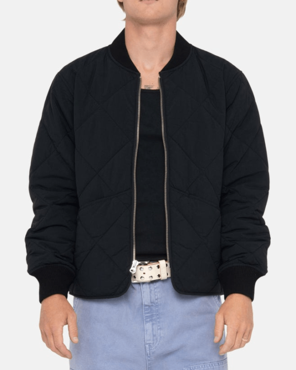 Stussy 8 Ball Quilted Liner Black Bomber Jacket 3