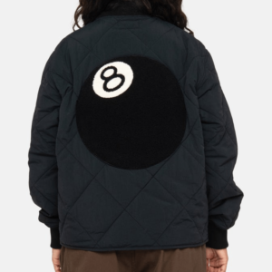Stussy 8 Ball Quilted Liner Black Bomber Jacket 6