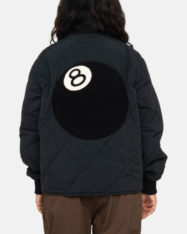 Stussy 8 Ball Quilted Liner Black Bomber Jacket 6