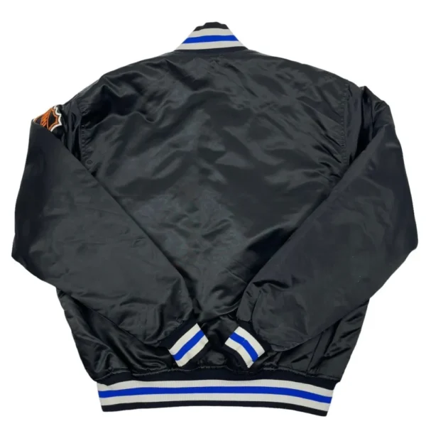 Tampa Bay Lightning Starter Black Full Snap Satin Varsity Jacket 2