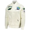 Tampa Bay Rays Pro Standard Cooperstown Pinstripe Full Snap Satin Varsity Cream Jacket 1