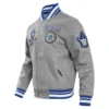 Toronto Maple Leafs Pro Standard Gray Crest Emblem Wool Varsity Letterman Jacket 1