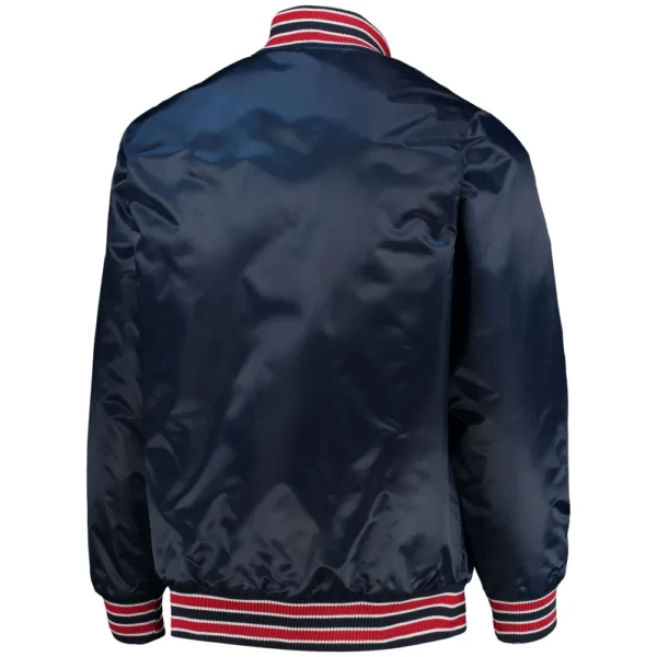 Washington Nationals Starter The Diamond Navy Full Snap Satin Varsity Jacket 2