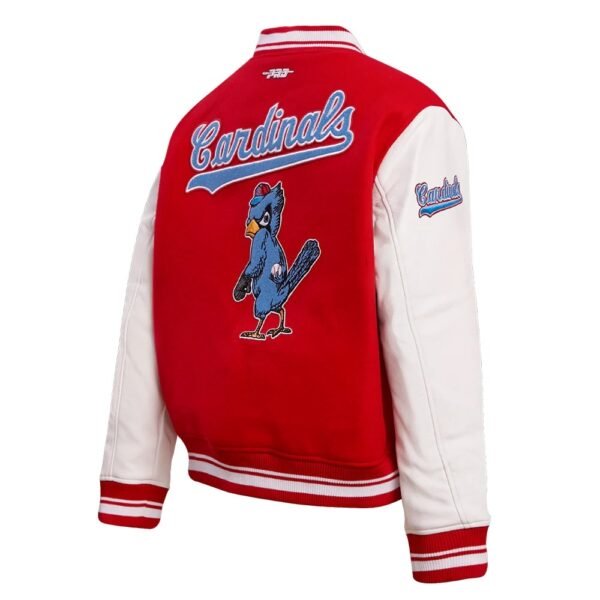 Womens St. Louis Cardinals Pro Standard Retro Classic Red White Letterman Varsity Jacket 3