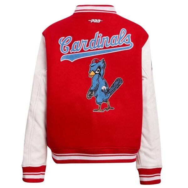 Womens St. Louis Cardinals Pro Standard Retro Classic Red White Letterman Varsity Jacket 4