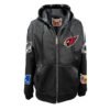 Arizona Cardinals NFL Lightweight Zip up Black Leather Hooded Jacket 1