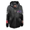 Buffalo Bills NFL Lightweight Zip up Black Leather Hooded Jacket 1
