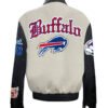 Buffalo Bills NFL Off WhiteBlack Wool Leather Letterman Varsity Jacket 1