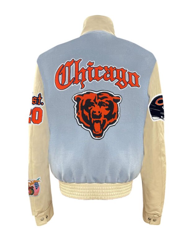 Chicago Bears NFL Baby Blue Wool Leather Old English Letterman Varsity Jacket 1