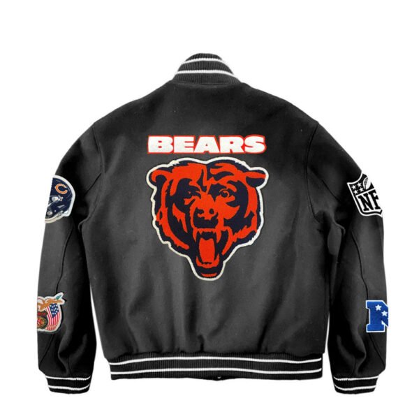 Chicago Bears NFL Wool Varsity Black Jacket 1