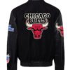 Chicago Bulls NBA Jeff Hamilton Black Wool Leather Letterman Varsity Jacket 1