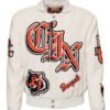 Cincinnati Bengals NFL White Wool Leather Letterman Varsity Jacket 1
