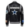 Dallas Cowboys NFL Jeff Hamilton Black White Leather Varsity Jacket 1