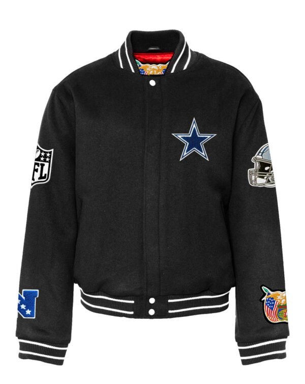 Dallas Cowboys NFL Wool Varsity Black Jacket 1
