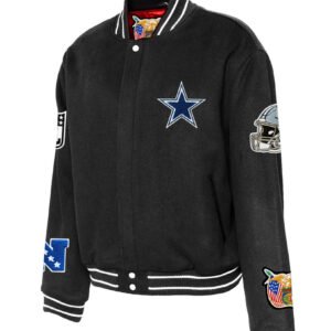 Dallas Cowboys NFL Wool Varsity Black Jacket 2