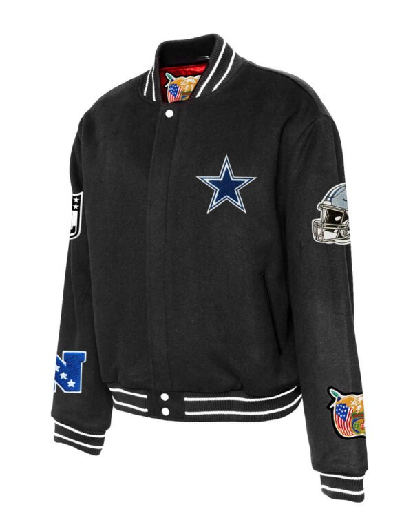 Dallas Cowboys NFL Wool Varsity Black Jacket 2