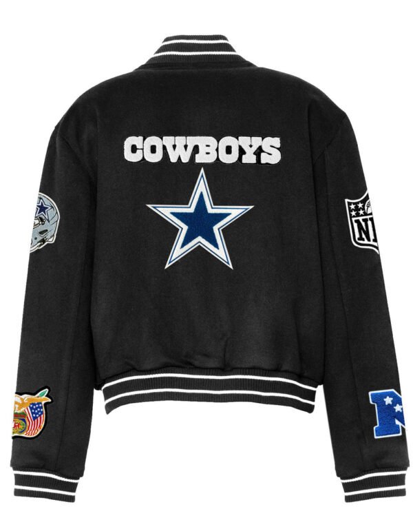 Dallas Cowboys NFL Wool Varsity Black Jacket 3