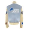 Detroit Lions NFL Baby Blue Wool Leather Letterman Varsity Jacket 1