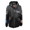 Detroit Lions NFL Lightweight Zip up Black Leather Hooded Jacket 1